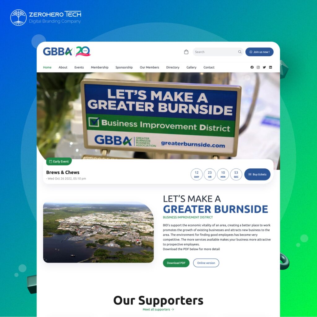 GBBA custom webdesign in burnside
